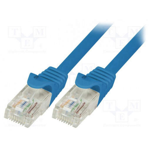 CP1076U; Patch cord; U/UTP; 5e; stranded; CCA; PVC; blue; 5m; 26AWG; LOGILINK