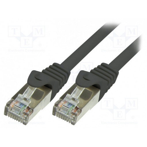 CP1083S; Patch cord; F/UTP; 5e; stranded; CCA; PVC; black; 7.5m; 26AWG; LOGILINK