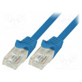 CP1086U; Patch cord; U/UTP; 5e; stranded; CCA; PVC; blue; 7.5m; 26AWG; LOGILINK