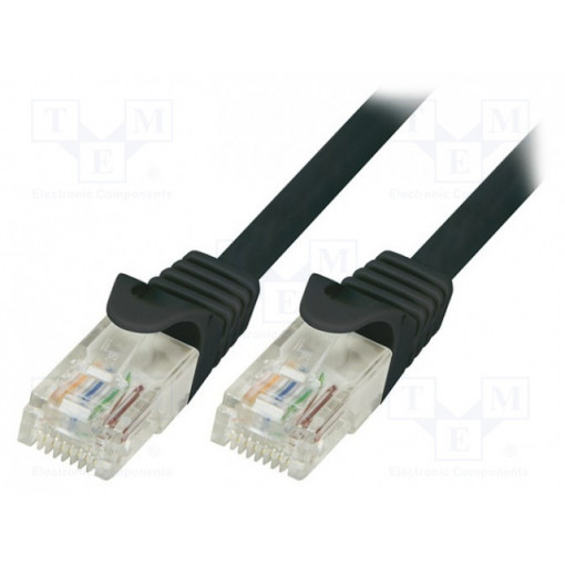CP1093U; Patch cord; U/UTP; 5e; stranded; CCA; PVC; black; 10m; 26AWG; LOGILINK