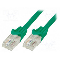 CP1095U; Patch cord; U/UTP; 5e; stranded; CCA; PVC; green; 10m; 26AWG; LOGILINK