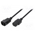 CP110; Cable; IEC C13 female,IEC C14 male; 3m; black; 10A; 250V; LOGILINK
