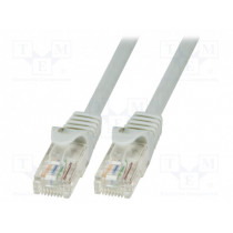 CP2012U; Patch cord; U/UTP; 6; stranded; CCA; PVC; grey; 250mm; 24AWG; LOGILINK