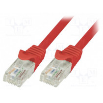 CP2024U; Patch cord; U/UTP; 6; stranded; CCA; PVC; red; 0.5m; 24AWG; LOGILINK