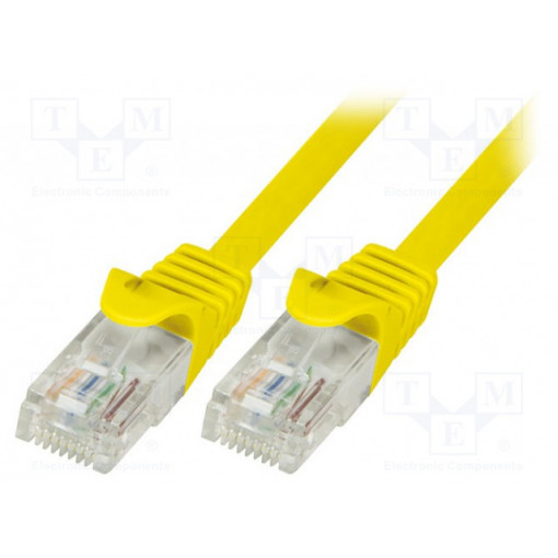 CP2037U; Patch cord; U/UTP; 6; stranded; CCA; PVC; yellow; 1m; 24AWG; LOGILINK
