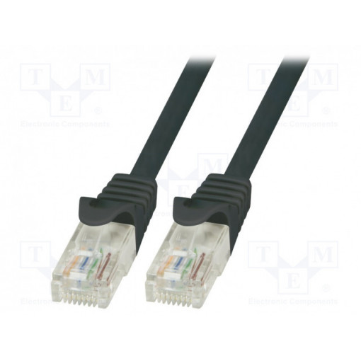CP2043U; Patch cord; U/UTP; 6; stranded; CCA; PVC; black; 1.5m; 24AWG; LOGILINK