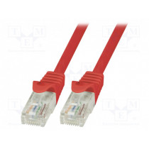 CP2044U; Patch cord; U/UTP; 6; stranded; CCA; PVC; red; 1.5m; 24AWG; LOGILINK