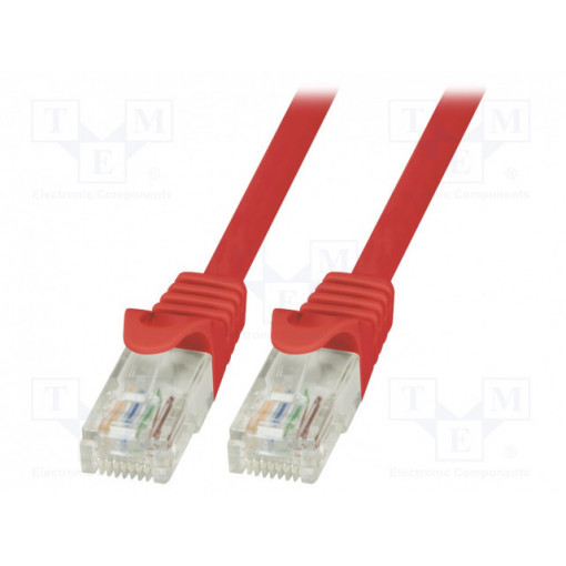 CP2044U; Patch cord; U/UTP; 6; stranded; CCA; PVC; red; 1.5m; 24AWG; LOGILINK