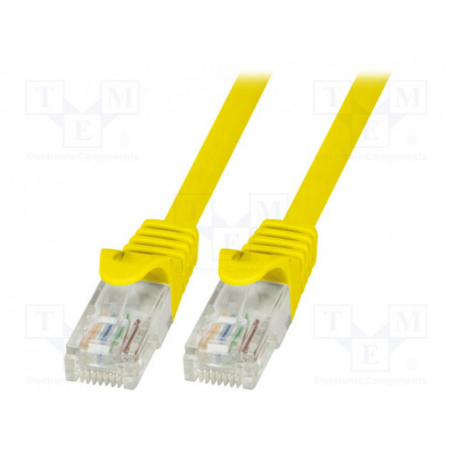 CP2047U; Patch cord; U/UTP; 6; stranded; CCA; PVC; yellow; 1.5m; 24AWG; LOGILINK