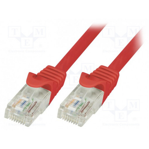 CP2054U; Patch cord; U/UTP; 6; stranded; CCA; PVC; red; 2m; 24AWG; LOGILINK
