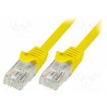 CP2067U; Patch cord; U/UTP; 6; stranded; CCA; PVC; yellow; 3m; 24AWG; LOGILINK