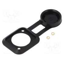 CP299802; Socket gasket with dust cap; black; Case: XLR standard; 19x24mm; CLIFF