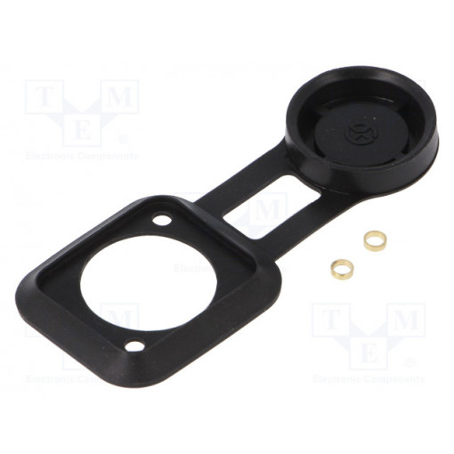 CP299802; Socket gasket with dust cap; black; Case: XLR standard; 19x24mm; CLIFF