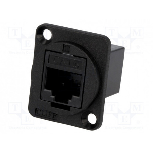 CP30222; Coupler; FT; Cat: 6; Layout: 8p8c; RJ45 socket,both sides; 19x24mm; CLIFF