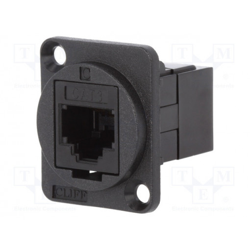 CP30223; Coupler; FT; Cat: 3; Layout: 6p4c; RJ11 socket,both sides; 19x24mm; CLIFF
