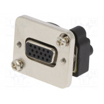 CP30229M; Transition: D-Sub coupler; D-Sub 15pin HD socket x2,both sides; CLIFF