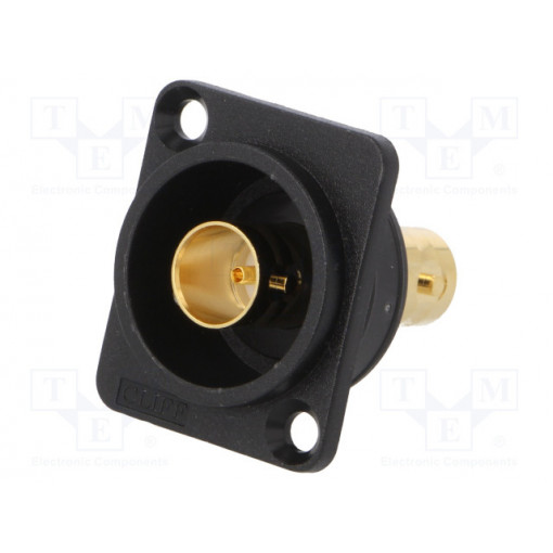 CP303112G; Coupler; BNC socket,both sides; FT; gold-plated; plastic; 19x24mm; CLIFF
