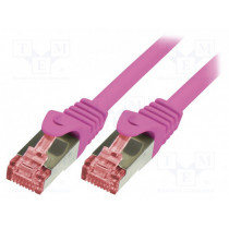 CQ2029S; Patch cord; S/FTP; 6; stranded; Cu; LSZH; pink; 0.5m; 27AWG; LOGILINK