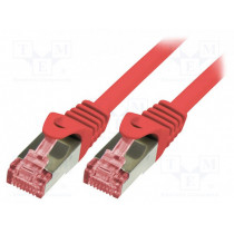 CQ2034S; Patch cord; S/FTP; 6; stranded; Cu; LSZH; red; 1m; 27AWG; LOGILINK
