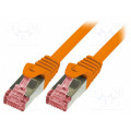 CQ2038S; Patch cord; S/FTP; 6; stranded; Cu; LSZH; orange; 1m; 27AWG; LOGILINK