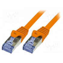 CQ3028S; Patch cord; S/FTP; 6a; stranded; Cu; LSZH; orange; 0.5m; 26AWG; LOGILINK