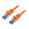CQ3048S; Patch cord; S/FTP; 6a; stranded; Cu; LSZH; orange; 1.5m; 27AWG; LOGILINK