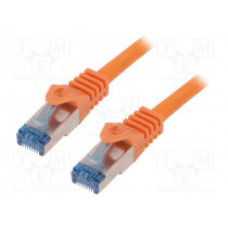 CQ3048S; Patch cord; S/FTP; 6a; stranded; Cu; LSZH; orange; 1.5m; 27AWG; LOGILINK