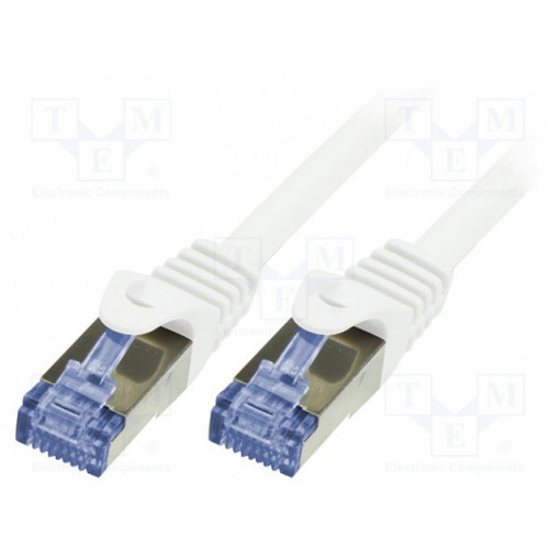 CQ3051S; Patch cord; S/FTP; 6a; stranded; Cu; LSZH; white; 2m; 26AWG; LOGILINK