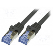 CQ3053S; Patch cord; S/FTP; 6a; stranded; Cu; LSZH; black; 2m; 26AWG; LOGILINK