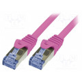 CQ3059S; Patch cord; S/FTP; 6a; stranded; Cu; LSZH; pink; 2m; 26AWG; LOGILINK