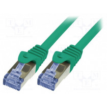 CQ3095S; Patch cord; S/FTP; 6a; stranded; Cu; LSZH; green; 10m; 26AWG; LOGILINK