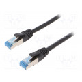 CQ6025S; Patch cord; S/FTP; 6a; stranded; Cu; PUR; black; 0.5m; halogen free; LOGILINK