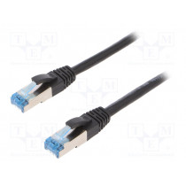 CQ6025S; Patch cord; S/FTP; 6a; stranded; Cu; PUR; black; 0.5m; halogen free; LOGILINK