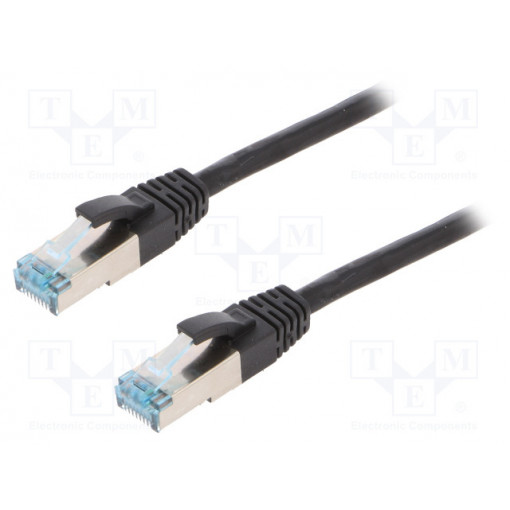 CQ6035S; Patch cord; S/FTP; 6a; stranded; Cu; PUR; black; 1m; halogen free; LOGILINK