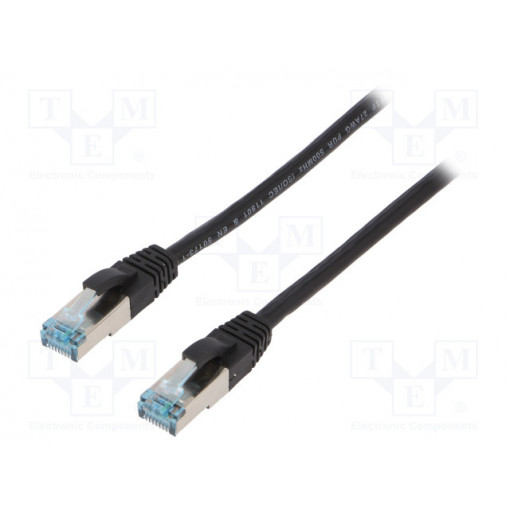 CQ6055S; Patch cord; S/FTP; 6a; stranded; Cu; PUR; black; 2m; halogen free; LOGILINK