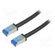 CQ7023S; Patch cord; S/FTP; 6a; stranded; Cu; PE; black; 0.5m; 26AWG; LOGILINK