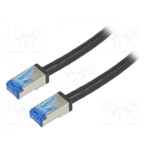 CQ7023S; Patch cord; S/FTP; 6a; stranded; Cu; PE; black; 0.5m; 26AWG; LOGILINK