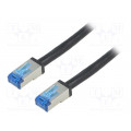CQ7033S; Patch cord; S/FTP; 6a; stranded; Cu; PE; black; 1m; 26AWG; LOGILINK