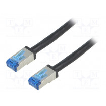 CQ7033S; Patch cord; S/FTP; 6a; stranded; Cu; PE; black; 1m; 26AWG; LOGILINK