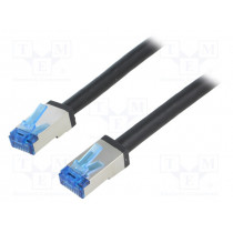 CQ7053S; Patch cord; S/FTP; 6a; stranded; Cu; PE; black; 2m; 26AWG; LOGILINK