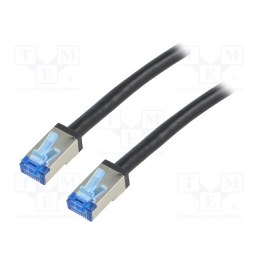 CQ7063S; Patch cord; S/FTP; 6a; stranded; Cu; PE; black; 3m; 26AWG; LOGILINK