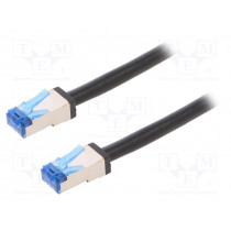 CQ7093S; Patch cord; S/FTP; 6a; stranded; Cu; PE; black; 10m; 26AWG; LOGILINK