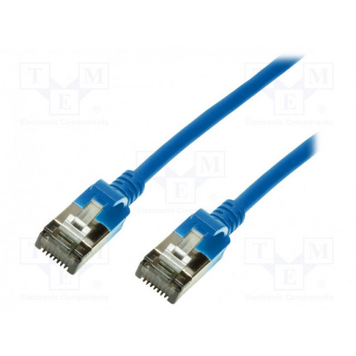 CQ9026S; Patch cord; U/FTP; 6a; stranded; Cu; TPE; blue; Len: 0.5m; 32AWG; LOGILINK