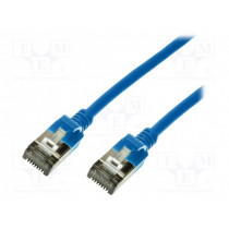 CQ9036S; Patch cord; U/FTP; 6a; stranded; Cu; TPE; blue; Len: 1m; 32AWG; LOGILINK