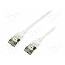 CQ9061S; Patch cord; U/FTP; 6a; stranded; Cu; TPE; white; Len: 3m; 32AWG; LOGILINK