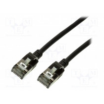 CQ9063S; Patch cord; U/FTP; 6a; stranded; Cu; TPE; black; Len: 3m; 32AWG; LOGILINK