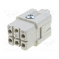 CQF 05; Connector: HDC; female; CQ; PIN: 6(5+1); 5+PE; size 21.21; 16A; ILME