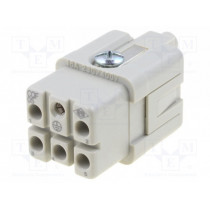 CQF 05; Connector: HDC; female; CQ; PIN: 6(5+1); 5+PE; size 21.21; 16A; ILME