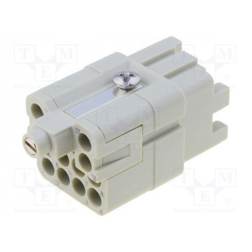 CQF 12; Connector: HDC; female; CQ; PIN: 13(12+1); 12+PE; size 21.21; 10A; ILME
