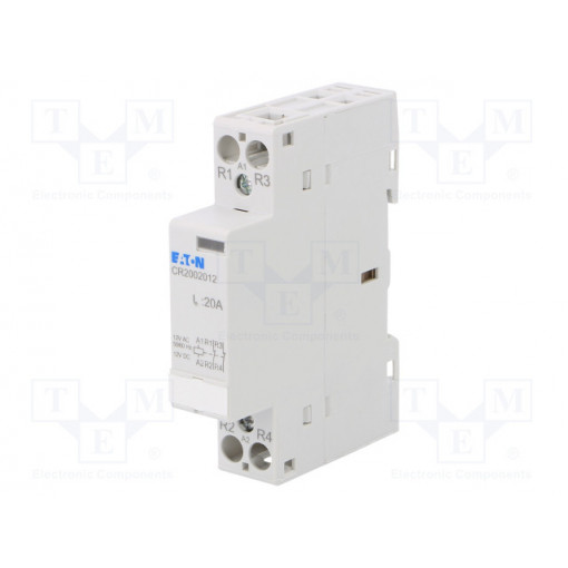 CR2002012; Contactor: 2-pole installation; NC x2; 12VAC; 20A; DIN; CR20; EATON ELECTRIC